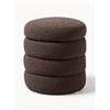 Westwing Collection Pouf contenitore imbottito in bouclé Alto