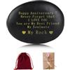 FitDA Pietra Happy Anniversary, Ricordo Romantico per Coppia, Idea Regalo Anniversario di Matrimonio o Fidanzamento, Souvenir Decorativo Uomo Donna(4-6cm)
