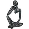 INNOLITES Statua in resina stile pensatore, decorazione astratta, sculture da collezione, statuette per la decorazione della casa moderna per ufficio mensola scrivania (nero a sinistra)