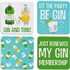 Pavilion Gift Company 74933 Gin & Tonic, set di 4 sottobicchieri Sentiment, motivo e personaggio con contenitore, sughero, multicolore