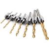 Akozon 7 pezzi Set di punte trapano di professionali Punte per Trapano Steel Countersink Drill Bit Carpenteria Lavorazione del Legno Alesatura Tondo Codolo Cilindrico con Chiave Esagonale (3-10mm)