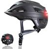 PANK URBAN MOBILITY PANK Casco Bici Uomo - Certificato CE, Con Luce di LED - Casco Mtb Uomo, 325g Leggero, Adatto per Monopattino Elettrico Adulti Mountain Bike