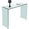 Dmora Consolle in vetro temperato trasparente, cm 100 x 75 x 33.