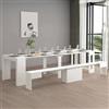 Dmora - Set tavolo e sedie Crispin, Composizione multiuso, Set con consolle e 1 panca allungabili, 100% Made in Italy, 66x25h45 cm, Bianco lucido