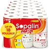 Sopalin Maxi rotoli decorati - x18 Maxi rotoli = 36 rotoli classici - triplo spessore - metà fogli - imballaggio 80% plastica riciclata - carta certificata FSC mista