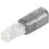 1aTTack.de 1x - Districatore Twist-Stop per cavi telefonici, design sottile, districante per cavi nero-trasparente