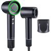 WONZHEC Asciugacapelli Ionico AC 1600W Diffusore, 2 Velocità 4 Temperature (Nero)