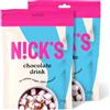 N!CK'S NICKS Chocolate drink, cioccolata calda, cacao e cioccolato in polvere senza zuccheri aggiunti, keto, low carb, vegan (2 x 250g)