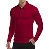 KUYIGO Polo da Uomo a Maniche Lunghe e Corte in Cotone Top Estivi Slim Fit Tinta Unita Basic Golf Tennis Polo Sportivo S-XXL, AA Rosso., L