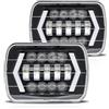 Shkalacar 1 pz Faro LED da 7 Pollici 7x6 5x7 Pollici Quadrato Faro LED con Fascio Alto/Basso Freccia Angel Eyes DRL indicatore di direzione Sostituzione per Jeep Wrangler YJ Cherokee XJ Comanche MJ