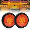 Biqing [3 Modes]Biqing 2PCS Luci Posteriori per Camion Rotonda,Universali Fanali Posteriori Rimorchio 24V Rosso/Ambra 16LED Luci di Stop Posteriori Freno Spia di Arresto con Passacavo in Gomma IP67