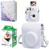 VIDIFY Mini kit di avviamento per fotocamera Fuji Instax Mini 12, colore bianco argilla, include mini pellicola istantanea 20 foto, custodia in pelle PU colorata abbinata e mini album fotografico da 64