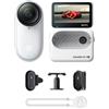 Insta360 GO 3S Bianco Artico (128GB) Pack POV Moto- Cam 4K per vlogging, POV a mani libere, montaggio magnetico, stabilizzazione, 140 minuti di autonomia, impermeabilità fino a 10 m, editing IA