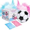ZRUEWOT Pallone Gender Reveal 12 cm - Con polvere commestibile blu o rossa - Kit completo con 6 adesivi neri - Effetto spettacolare per foto e video, perfetto per Gender Reveal Party con fumogeni colorati