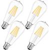 Ankey Lampadine LED Edison 8W,Luce Bianco Neutro 4000K, Lampadina Vintage E27, Dimmerabile, 1100LM, ST64 Trasparente luce naturale, Confezione da 4
