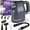 Yaskyly Pulitore a Vapore Portatile 1350W, 130℃ Pulitore a Vapore Multiuso Steam Cleaner Riscaldamento Rapido da 15s con 400ml, 9 Accessori Touchscreen Vapore Pulitore Vapore Casa per Tappeti Divani Cucina