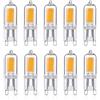 ZFQ Lampadina LED G9, 2 W, 250 lm, G9, luce bianca calda, 3000 K, CRI80, vetro pieno, equivalente 25 W, angolo di diffusione di 360°, AC 220-240 V, non dimmerabile, confezione da 10