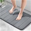 HITSLAM Tappeto Bagno Antiscivolo in Memory Foam, 50 x 80cm Tappetino Bagno Assorbente, Lavabile in Lavatrice, Asciugatura Rapida, Morbido e Confortevole, Grigio Scuro