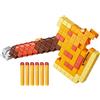 Nerf Minecraft Firebrand, Ascia Lancia-Dardi, 6 Dardi in Gommapiuma Nerf Elite, Design Ispirato all'Ascia di Minecraft, Maniglia per la Carica da Tirare Verso il Basso, Giocattoli di Minecraft
