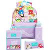 Squishmallows Zaino per Bambina | Purple Animal Plushies Characters 4 pezzi Kids School Bag Logo Water Bottle Regali di merchandising peluche Teddy