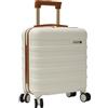 Cabin Max Anode - Valigetta per bagagli a mano, leggera, rigida, 4 ruote, lucchetto a combinazione, Crema/Marrone, 45 x 36 x 20cm