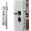 WestCH Serratura per Telaio Tubolare, Serratura per Porta da Giardino,Corpo Serratura Da 85 mm Al Centro e 30 mm, Acciaio Inox, Durevole per Porte Interne Ed Esterne Sinistra/Destra
