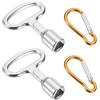 QUARKZMAN 2Pz Chiave Triangolare per Bidone Spazzatura Chiave Triangolare Metallo Argentato con Portachiavi Dorato Set per Bidone Spazzatura Contatore Acqua ed Elettricità
