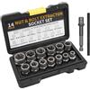PORFOYO Set di estrattori per dadi, 15 pezzi, set di estrattori per viti, viti e bulloni (6,35 - 19 mm)