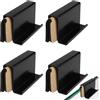 TESSTSY 4 Pezzi Maniglie per Porte in Vetro, Maniglia per Porte in Vetro, per Contropiastra in Vetros Spessore 5-6 mm, Non Richiede Forature, Facile Da Installare, per Vetrine, Portes in Vetros (Colore Nero)