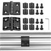 JiGiU 2 cerniere M6 profilo in alluminio serie 4040, 8 mm, cerniera pieghevole per porta in lega di zinco, viti, cerniera in alluminio per stampanti 3D fai da te (distanza fori: 40x30 mm)