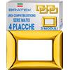 Bratek 4X Placca 3 Moduli Compatibile con Placche BTicino Matix | Sostituisce Placchette BTicino Matix AM4803GOR Colore Oro Lucido - Made in Europe