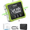 eSynic Mini Livella Digitale 4x90° con Laser Verde Orizzontale, LCD Inclinometro Magnetico 4 Lati, 2 Unità °/%, Ricaricabile Type-C, Autonomia 7 Ore, con Astuccio Portatile per Falegname Auto
