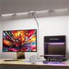 EYOCEAN Lampada da scrivania a 4 sorgenti luminose, 24 W, 100 cm, lampada da scrivania diurna con telecomando, lampada monitor a intensità variabile, lampada da scrivania a collo di cigno