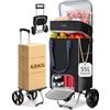 Ytonet Carrello Spesa con Ruote 55L Grande Capacità, 2 in 1, Portata 68kg, Carrello Pieghevole con Ruote Grandi, Borsa Termica e Interno Impermeabile, Ideale per Spesa e Campeggio, Nero