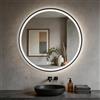 S'bagno Specchio-Bagno-con-Luce 80cm, Specchio-LED-Rotondo-Retroilluminato con Bluetooth, Antiappannamento, 3 Colori Luce, Dimmerabile, Memoria Luci, IP44, Vetro Temperato, Telaio Ferro Nero