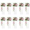 Nuptio 10 Pezzi Centrotavola Matrimonio Vaso 80cm Altezza Fiori Acrilici Vaso Terra Colonna Composizione Floreale Supporto Geometrico Rettangolare Espositore per Matrimoni Decorazione Festa