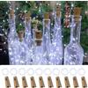 LEECOCO 10 luci a LED per bottiglie, 2 m, 20 LED, in sughero, per Natale, feste, matrimoni (10 pezzi, bianco freddo)