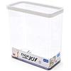 Rotho Loft Contenitore Rettangolare con Coperchio e Guarnizione, Plastica (SAN) senza BPA, Trasparente/Bianco, 3.2 L, 20.0 x 10.0 x 21.4 cm