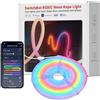 SwitchBot RGBIC Neon Striscia LED, 5M Matter Neon LED Luci Compatibile con Apple Home, Alexa e Google Home, 16 min di colori, Sincronizza Musica e Scene, Luci LED Camera da Letto, Soggiorno