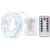 XVZ Catena luminosa a LED a batteria, 2 m, 20 LED, batteria con timer, 8 modalità con telecomando, luci natalizie, per matrimoni, feste, giardini e decorazioni per la casa