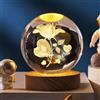MCHERRY Sfera di cristallo 3D con proiezione di cervi e foresta di cervi, lampada notturna a forma di pianeta, sfera di cristallo 3D con base in legno a LED, regalo per Natale, Ringraziamento
