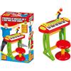 GIA QUINTO Pianola Musicale per Bambini Tastiera 32 Tasti Microfono Sgabello Sar
