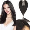 Benehair Toupet Capelli Donna Veri con Clip 8x11cm Air Frangia Clip Capelli Veri Fatto a Mano 25cm Extension Clip Capelli Naturali con Frangia, 20g Nero Naturale #1B