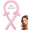 LauCentral Cerchietto per capelli senza calore con forcina, fascia morbida per notte senza calore, bigodini in raso per capelli corti e lunghi ricci senza calore (rosa)