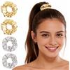 YNR 4 elastici per capelli con paillettes per donne e ragazze, fasce per capelli con paillettes oro e argento, elastici metallici scintillanti, per coda di cavallo, discoteca, retrò, feste a tema musica