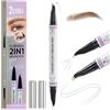 2CHILL Matita per Sopracciglia Curva a 30°, Penna per Sopracciglia Magica 2 in 1 Pro, Impermeabile con 2 Punte, Matite per Sopracciglia Microblading Vivaci per Donna (02 Marrone)