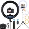 EOTO LIGHT 19 pollici LED Anello Luce con Treppiede Stand Selfie Ring Light, Display LCD Touch Screen, Luce dimmerabile per Makeup Vlog Video Ripresa con Borsa per il Trasporto e Telecomando, CRI>97