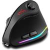 TKMARS Mouse Wireless,Mouse Verticale Wireless Ricaricabile Bluetooth Mouse Ergonomico Senza Filo Programmabile,9 Pulsanti Programmabili 24000 DPI Regolabili Gaming Mouse per Computer Portatili-Nero