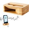 Vastsea Porta Cellulare in Bambù, Porta Cellulare in Bambù con Altoparlante, Colonna Sonora Naturale, Adatto per Smartphone(Marrone)