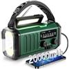 Winnes Radio AM/FM/WB Portatile Emergenza Solare,Winnes Radiolina a Manovella Dinamo con Batteria da 20000 mAh per Ricarica Telefono di Emergenza Outdoor Allarme SOS e Torci,LED Lampada da lettur - (Verde)